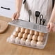 thumbnail image 4 of Egg Storage Box Single Layer with Lid Large Capacity Auto Roll Plastic Transparent Egg Case New, 4 of 5