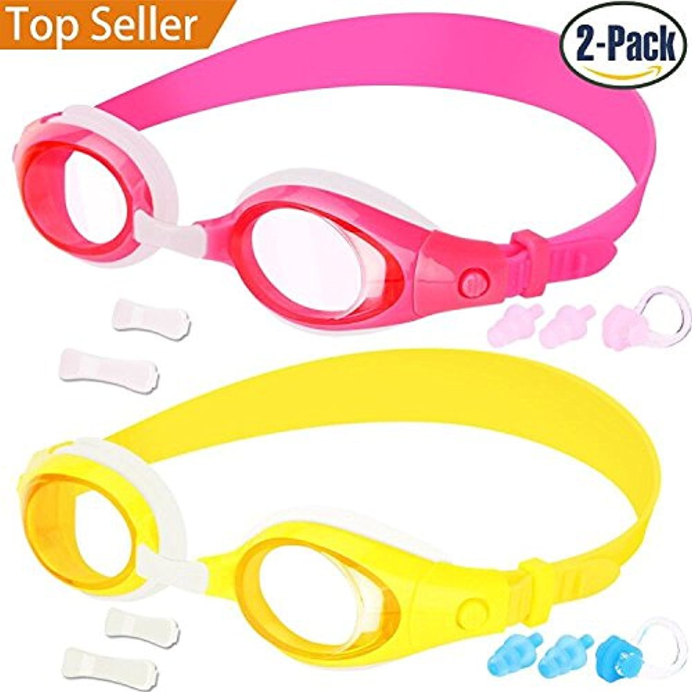 Kids Swim Goggles, Pack of 2, Swimming Glasses for Children and Early Teens from 3 to 15 Years Old, Anti-Fog,... by LIVEDITOR LIGHTING