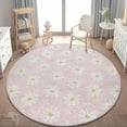 thumbnail image 3 of Floral Round Nursery Carpet, Daisy Flower Kids Room Rug, 3x3 ft Diameter, Pink Rug for Toddler Girl, Anti-Slip Baby Room Rug, Washable Girls Room Carpet, 3 of 5