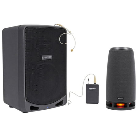 SAMSON XP106WDE 6" Rechargeable Bluetooth PA DJ Speaker Headset RockShip