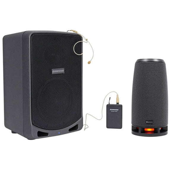 SAMSON XP106WDE 6" Rechargeable Bluetooth PA DJ Speaker Headset RockShip