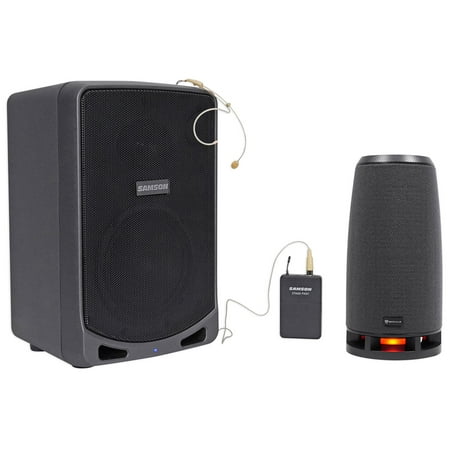 SAMSON XP106WDE 6" Rechargeable Bluetooth PA DJ Speaker+Headset+RockShip