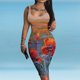 thumbnail image 2 of Vestido ajustado sin mangas con hombros descubiertos estampado Sexy informal de verano a la moda para mujer Pompotops  ghjkhdj5343, 2 of 5