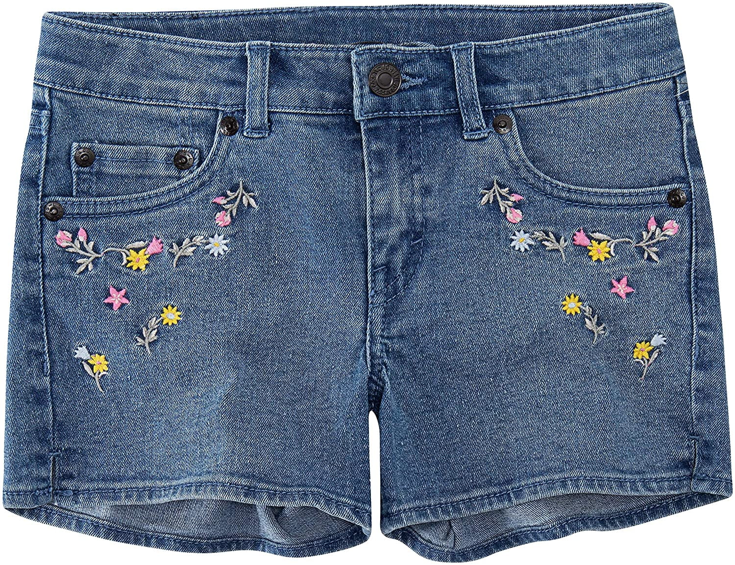 Levi's Girls' Little Denim Shorty Shorts, Flower Stitch, 4 | Walmart Canada