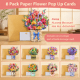 Petal Pack 8 3D Pop Up Flower Bouquet Greeting Cards with Envelopes ...