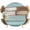 Brown, Turquoise, variant on Elastic Fitted Round Tablecloth, Brown Blue Vintage Waterproof Stretch Table Cover for 36"-44" Tables, Retro Farmhouse Elegant Pastoral Washable Outdoor Tablecloths for Patio, Picnic, Camping