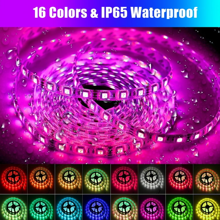 LED Strip Lights Battery Operated, HFDR 6.56ft RGB LED Light Strip SMD5050 Rope  Lights LED Lights for Room Color Changing Flexible LED Strip Kit for Party  Indoor Outdoor Decoration 