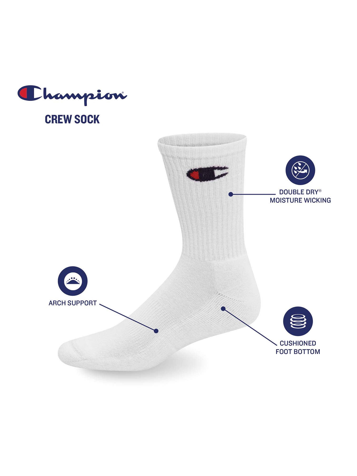 Champion Men's Crew Socks Gift Box, 6 Pack - image 4 of 7