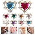 thumbnail image 3 of 10pcs Heart Nail Charms Rhinestones Manicure Jewelry Accessories Nail Decorations, 3 of 8