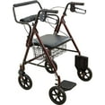 thumbnail image 3 of Roscoe Medical 30192 Transport Rollator with Padded Seat, Burgundy, 3 of 4