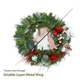 thumbnail image 2 of 30 Inch Pre-Lit Christmas Artificial Wreath,Lighted Christmas Garland with 40 LED Lights,Winter Wreaths with Bowknot Pine Cones for Front Door Window Wall Party Garden Decoration Red White, 2 of 9