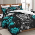 thumbnail image 3 of Yibo Red Rose Flower Valentine Love Duvet Cover - Premium Polyester Duvet Cover with Zipper Closure, 3 Piece Set, Includes 1 Duvet Cover and 2 Pillow Cases, No Comforter, 3 of 6