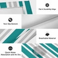 thumbnail image 6 of Teal Grey Stripe Outdoor Rug for Patio/Deck/Porch, Non-Slip Large Area Rug 5 x 8 Ft, Farmhouse Minimalist Striped Indoor Outdoor Rugs Washable Area Rugs, Reversible Camping Rug Carpet Runner, 6 of 8