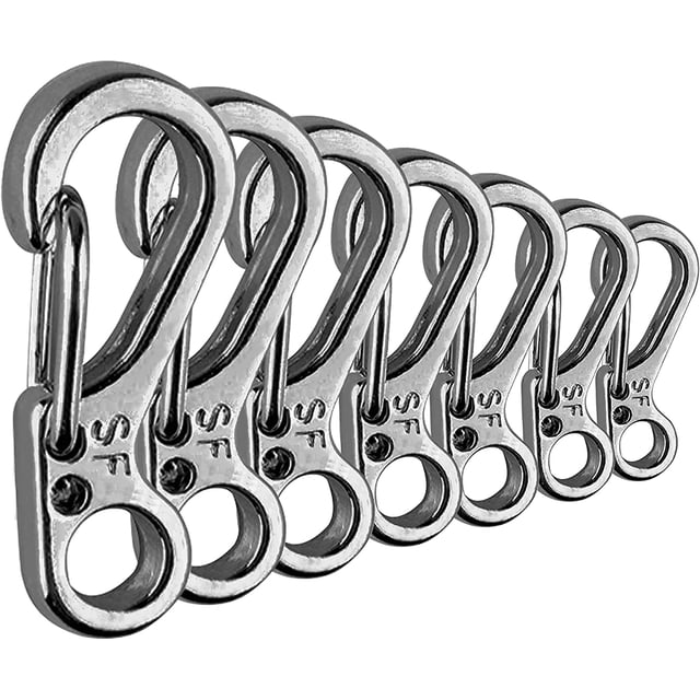 Mosquetón Mini-Pack de 10Garantía de por Vida-Mosquetón Pequeño-Peso Máximo 15 KG 24mm TUNC Sencillez