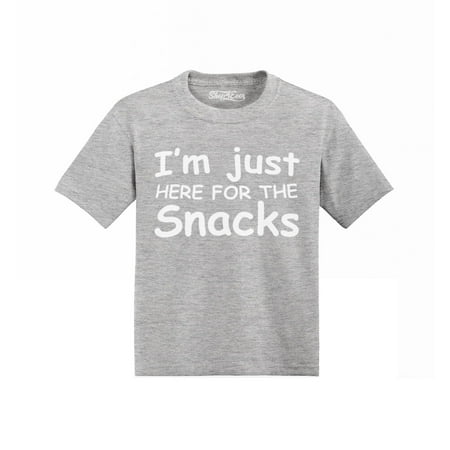 

Shop4Ever I m Just Here for the Snacks Funny Toddler s Cotton T-Shirt 4T Heather Grey