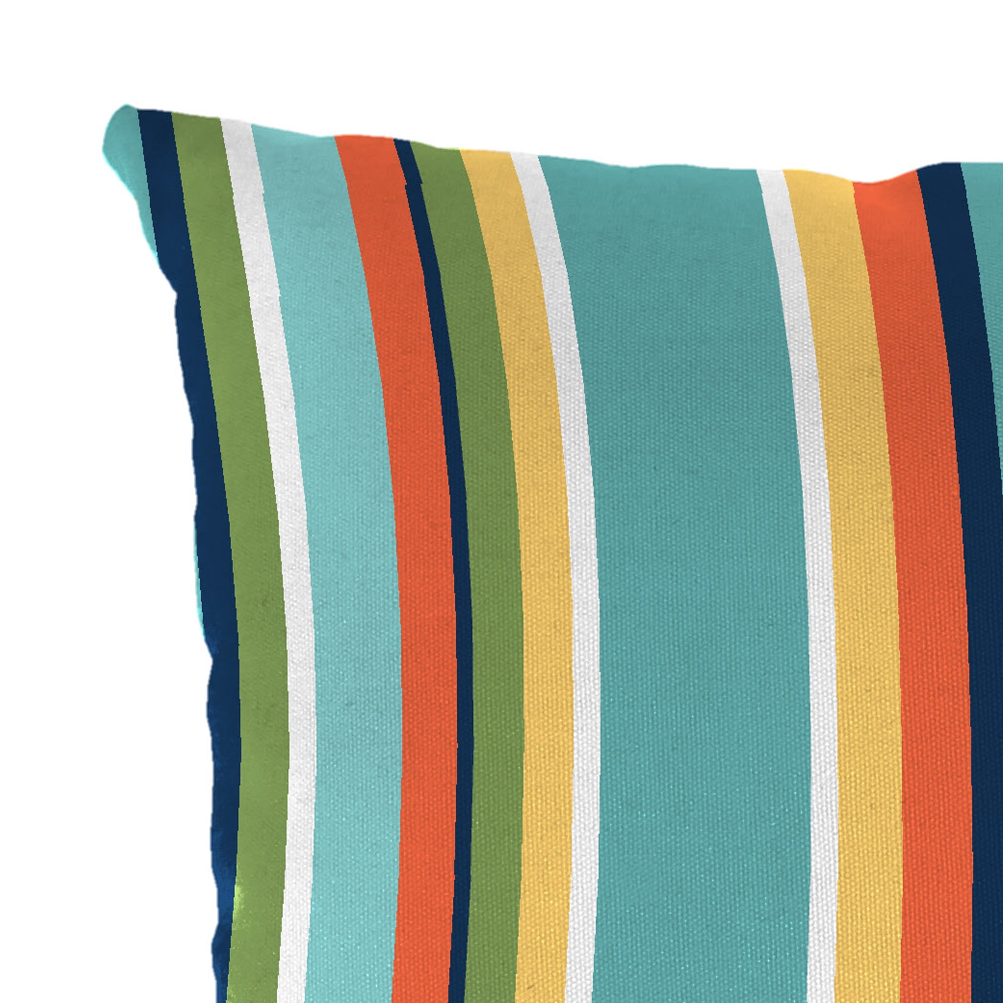 Jordan Manufacturing 12" x 18" Mamba Pelican Turquoise Stripe Rectangular Outdoor Lumbar Throw Pillow (2 Pack)