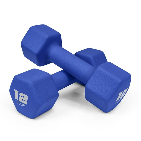 CAP Barbell, 12lb Blue Neoprene Dumbbell, Pair