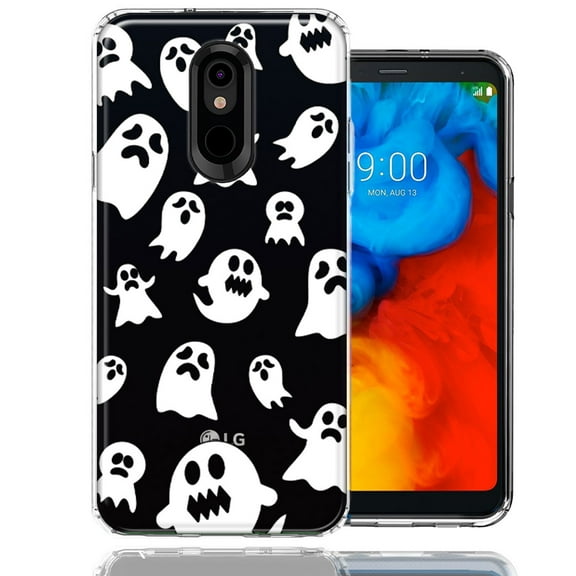 MUNDAZE For LG Stylo 5 Halloween Spooky Ghost Design Double Layer Phone Case Cover