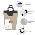 thumbnail image 4 of XMXT Large Collapsible Laundry Hamper, Wacky Dogs Prints Laundry Basket with Aluminum Handle, 50L Beige, 4 of 7
