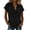 #0167-Black, variant on Womens Ruffle Trim Blouses Loose Fit V Neck Short Sleeve Ruffle Trim Casual Tops Office Style Shirts Gift
