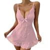 kamemir Lingerie for Women Women s Lingerie Sexy Nightwear Spaghetti Strap Nightgown Chemise(Pink XXL)
