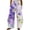 Purple, variant on YANHAIGONG Wide Leg Pants For Women Womens Pants Summer Women Casual Printing Pockets Elastic Mid-Waist Comfortable Wide-Legged Loose Pants