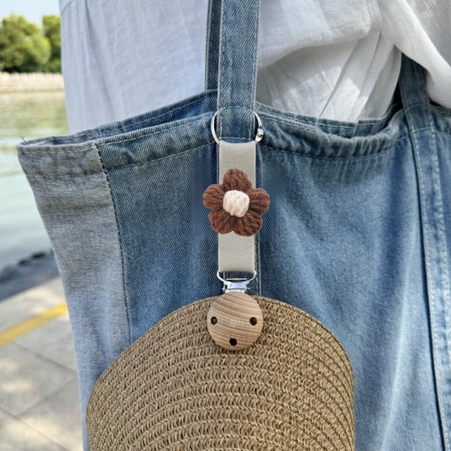 Clip para Sombrero de Sol Infantil de Viaje con Forma de Pentagrama y Flor, para Viajes En Adultos. Evita Pérdidas. Incluye Un Clip para Colgar En La Bolsa.