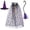 Purple, variant on Harpily 3 In 1 Halloween Cosplay Sets with Hollow Mesh Pattern Cloak Plus Hat And Magic Wand For Halloween Party Role Play