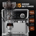 thumbnail image 4 of HOMCOM Espresso Machine with Built-in Grinder Milk Frother Steam Wand Black, 4 of 10