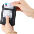 thumbnail image 5 of Titular de la tarjeta de crédito Cartera delgada Cartera minimalista de cuero con bloqueo RFID con ventana de identificación para hombres y mujeres Cartera para mujer, 5 of 5
