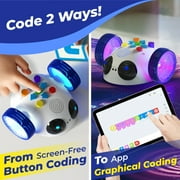 Apitor Robot Wheels - Coding Robot for Kids Ages 5+, STEM Learning Toy with Screen-Free Coding Cards & App Control, Educational Toy for Beginners