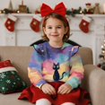 thumbnail image 2 of DISNIMO Cat Printed Sweatshirt for Toddler Girl Fall Winter T-Shirts Long Sleeve Pullover Tops Crewneck Sweater for Fall Winter 5-6 Years, 2 of 7