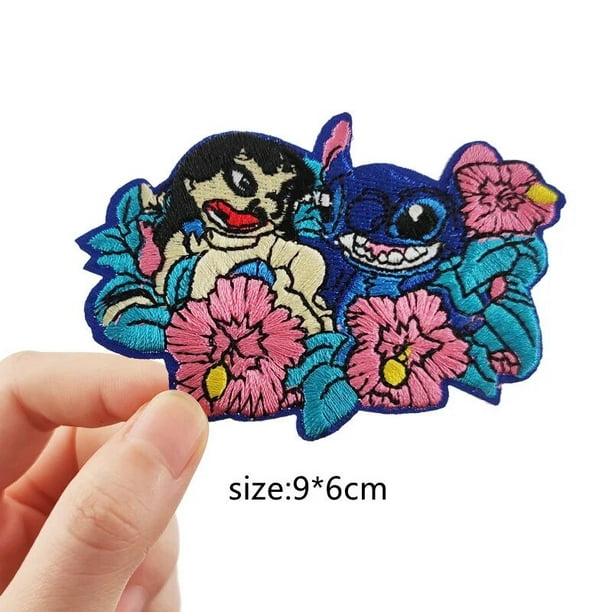 Miniso Lilo & Stitch-parches de transferencia de calor para camiseta, bolsa, zapatos, parches adhesivos bordados, puntada encantadora en la plancha