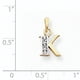 14K Rhodium Plaqué Or Jaune & Rhodium Poli.01ct Diamant Initiale K Charme – image 2 sur 2