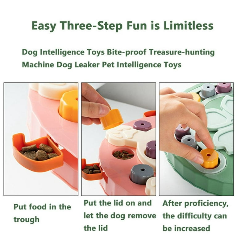 Non Slip Interesting Puppy Bowl Dog Toys Interactive Increase Training Game  Toy Dog Puzzle Toys Pet Accessories Dog Food Dispenser GREEN A
