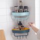thumbnail image 2 of Estante de baño multifuncional no perforado, toalla triangular, estante de almacenamiento para colgar en la pared, estante de cocina y baño, 2 piezas (Beige) JM, 2 of 5