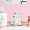 thumbnail image 2 of Qaba Cheval à Bascule en Peluche pour Enfants avec Ours, Chaise pour Enfants avec Jouet en Peluche Doux & Sons Réalistes Amusants, Blanc, 2 of 9
