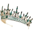 thumbnail image 3 of Corona barroca exquisita corona de diamantes de imitación tocado fiesta tiara adorno para el cabello, 3 of 7
