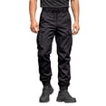 thumbnail image 2 of Cargo Tactical Jogger Pants for Men, Tapered Drawstring Elastic Waist Solid Color Outdoor Casual Trousers with Multi Pockets Black 2XL, 2 of 6
