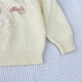 thumbnail image 5 of Delliss Toddler Baby Girls Fall Outfits Long Sleeve Knitted Bowknot Sweater Tops Pleated Mini Skirt Set Autumn Winter Clothes Set 3-8 Years, 5 of 6