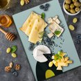thumbnail image 5 of Music Cutting Board, Flying Music Notes Abstract Design Disc Album Dancing Nightclub Print, Decorative Tempered Glass Cutting and Serving Board, Large Size, Yellow Black Ivory, by Ambesonne, 5 of 5