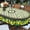 Black-lemon01, variant on Lemon Outdoor Tablecloth with Umbrella Hole for Oval Table, Waterproof Strip Patio Table Cloth with Zipper - 60 x 84 inches