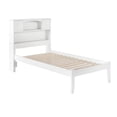 thumbnail image 1 of Leo & Lacey Lit Plateforme en Bois Massif Simple TG avec Station de Charge USB en Blanc, 1 of 5