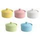 thumbnail image 1 of EeaseMX Juego de 5 cuencos de cerámica para soufflé y pudín con tapa (colores surtidos), 1 of 7