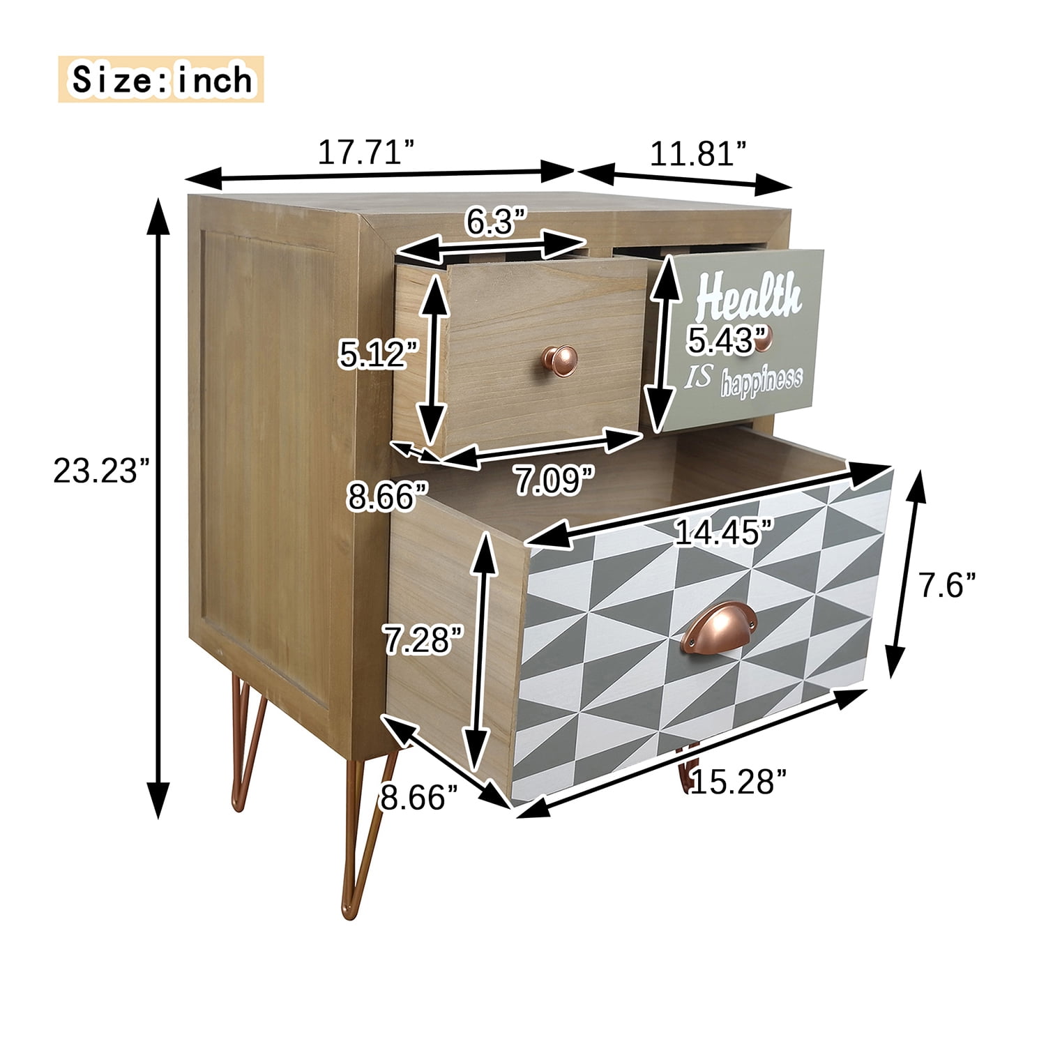 Kadyn 3 Drawers Wooden Nightstand, Storage Sofa Side Table, Modern Style Bedside Table for Living Room and Bedroom, Natural Kadyn 3 Drawers Wooden Nightstand, Storage Sofa Side Table, Modern Style Bedside Table for Living Room and Bedroom, Natural
