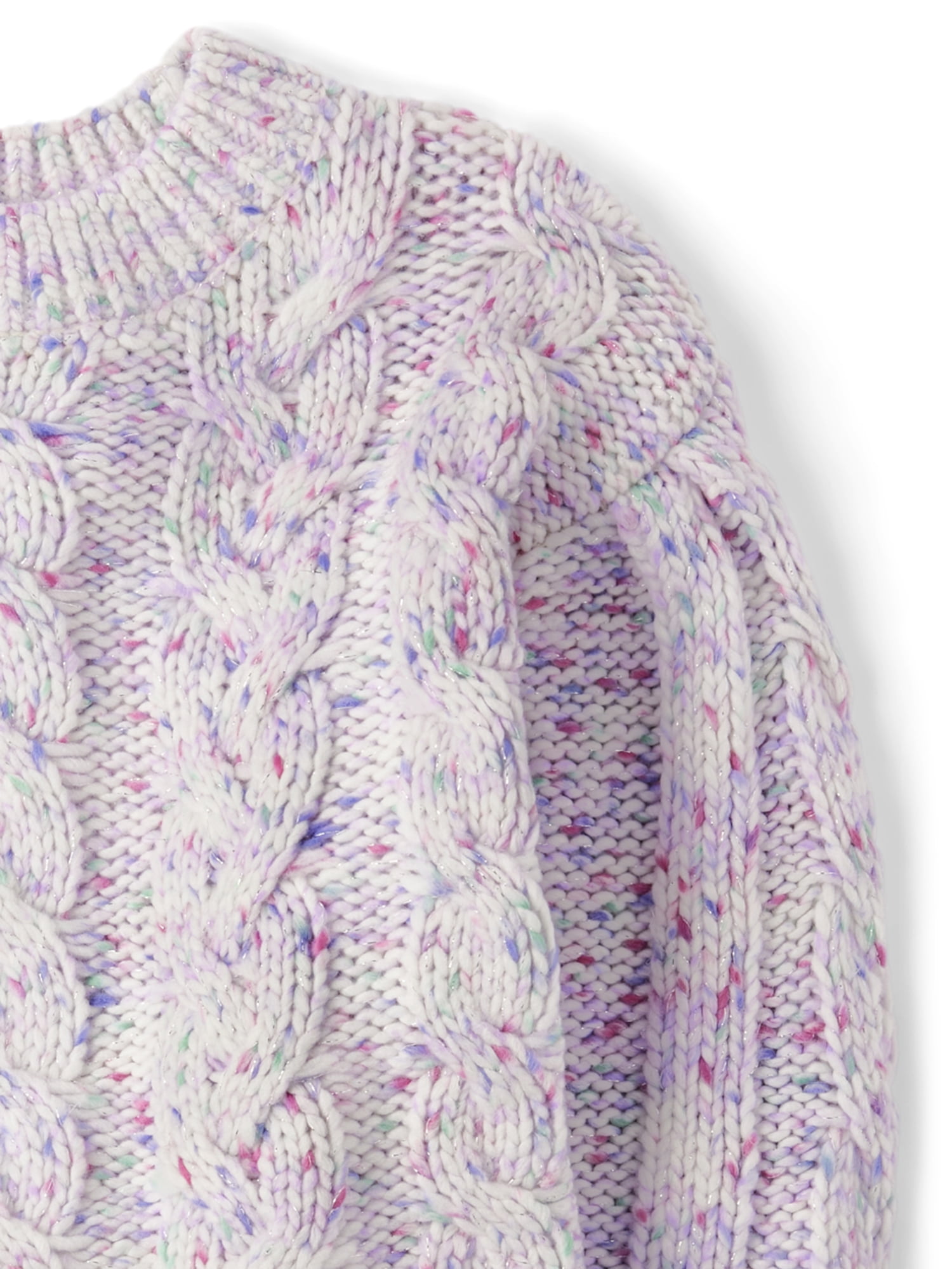 The Children's Place Girls Long Sleeve Cable Knit Cropped Rainbow Sweater, Sizes XS-XXL