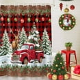 thumbnail image 5 of Red Truck Elk Shower Curtains for Bathroom, Snowman Snowman Christmas Tree Red Plaid Waterproof Fabric Shower Curtain for Bathroom Bathtub Decoration, Machine Washable, 36"x72", 5 of 9