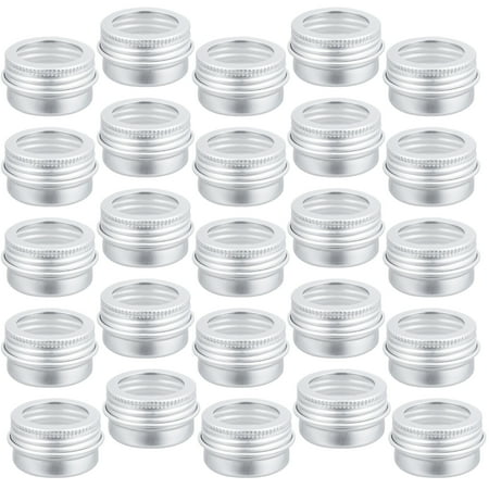 

TOYMYTOY 15pcs 5ML Aluminium Jar Clear Screw Lid Round Storage Boxes Ointment Boxes