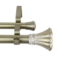 Contemporary Home Living 53.5" Gold Solid Contemporary Double Curtain Rod