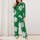 thumbnail image 2 of Balery Snowflake Conjunto de Pijama con Estampado para Mujer, Conjunto de Dos Piezas con Manga Larga, Ropa de Dormir Suave con Bolsillos, Pijamas Cómodos-Large, 2 of 7